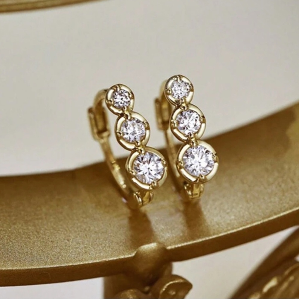 925 silver gold earrings